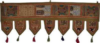 

Lal Haveli Ethnic Traditional Handmade Vintage Cotton Bandhanwar Home Décor Toran(Cotton)