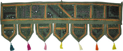 

Lal Haveli Ethnic Handmade Patchwork With Embroidered Mirror Work Door Hanging Toran(Cotton)