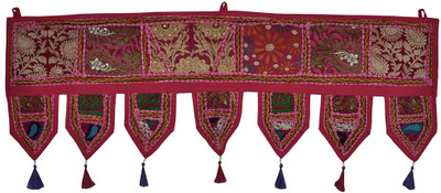 

Lal Haveli Ethnic Rajasthani Beautiful Handmade Khambadiya Cotton Door Hanging For Door Decor Toran(Cotton)