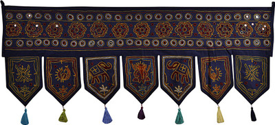 

Lal Haveli Ethnic Rajasthani Beautiful Handmade Embroidered Cotton Door Valance Door Hanging Toran(Cotton Febric)