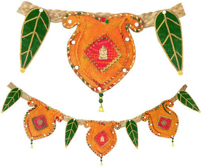 

Creativity Centre Mangal Kalash Door Hanging Toran(Jute cloth)