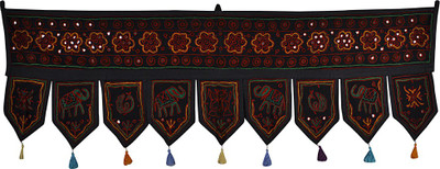 

Lal Haveli Ethnic Hand Embroidery Designer Cotton Door Valance Toran(Cotton)