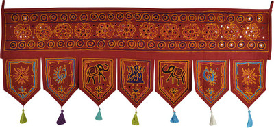 

Lal Haveli Modern Handmade Cotton Bandhanwar Home Décor Door Valance Hanging Toran(Cotton Febric)