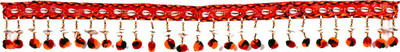 

Creativity Creations Colorful Beads And Artistic Toran Bandanwar Toran(Kauri, Chunri Cloth, pompom, metal beads)