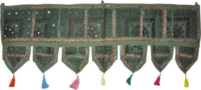 

Lal Haveli Ethnic Handmade Patchwork With Embroidered Mirror Work Door Hanging Toran(Cotton)