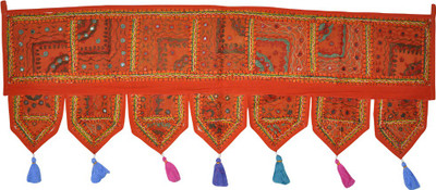 

Lal Haveli Ethnic Embroidery Mirror Work Handmade Bandhanwar Decoration Toran(Cotton)