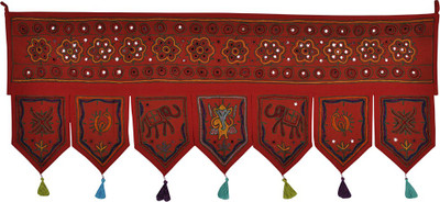 

Lal Haveli Decorative Handmade Door Valance Bandhanwar Door Décor Toran(Cotton Febric)