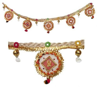 

Creativity Centre Ethnic Handcrafted Toran(Jute cloth)