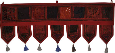 

Lal Haveli Rajasthani Handmade Beautiful Khambadiya Design Cotton Door Valance Decorative Toran(Cotton)