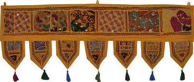 

Lal Haveli Vintage Handmade Cotton Bandhanwar Home Décor Door Valance Hanging Toran(Cotton)