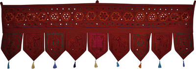 

Lal Haveli Handmade Embroidery Design Cotton Door Valance Decorative Toran(Cotton Febric)
