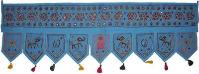

Lal Haveli Ethnic Rajasthani Elephant and Peacock Design Work Bandhanwar Toran(Cotton)