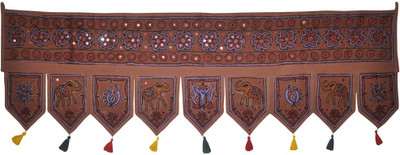 

Lal Haveli Indian Handmade Embroidered Mirror Work Bandhanwar Toran(Cotton)