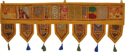 

Lal Haveli Vintage Handmade Patch Work Embroidered Cotton Door Hanging Window Valance Toran(Cotton)