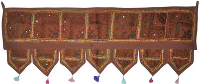 

Lal Haveli Ethnic Handmade Mirror Embroidered Door Decoration Door Hanging Toran(Cotton)
