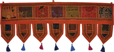 

Lal Haveli Ethnic Handmade Beads Work Embroidered Cotton Door Hanging Valance Toran(Cotton)