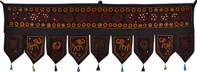 

Lal Haveli Mirror Work Designer Cotton Door Hanging Decorative Toran(Cotton)