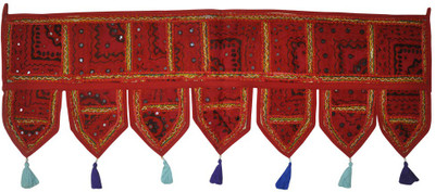 

Lal Haveli Ethnic Handmade Mirror Embroidered Door Decoration Door Hanging Toran(Cotton)