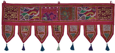 

Lal Haveli Handmade Beads and Embroidery Work Cotton Hanging For Door Decoration Toran(Cotton)