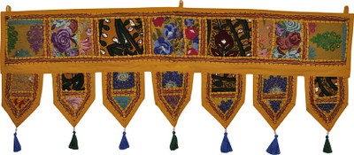 

Lal Haveli Modern Cotton Hanging Beads Work Embroidery Design Window Valance Door Toran(Cotton)
