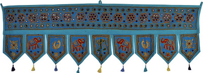 

Lal Haveli Mirror Work Cotton Door Valance Hanging Toran(Cotton)