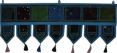 

Lal Haveli Handmade Beads and Embroidery Work Cotton Door Valance For Home Décor Toran(Cotton)