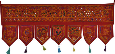 

Lal Haveli Modern Mirror Work Handmade Designer Cotton Door Valance Hanging Toran(Cotton Febric)