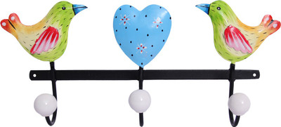 

IndianKalakari.com Birds With Heart 3 Hook Multicolor Towel Holder(Iron)