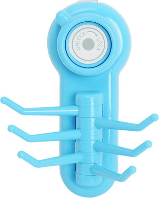 

ROYALDEALSHOP 6 hook hanger Blue Towel Holder(Plastic)