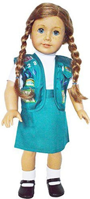 

DollsHobbiesNMore Junior Girl Scouts Outfits With Vest And Skirt Complete(Multicolor)