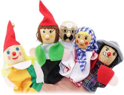 

Kuhu Creations Career Professional's Finger Puppet Wooden Baby Education Story Play Toy Doll Finger Puppets(Pack of 6)