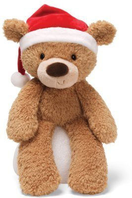 

Gund Fuzzy Bear With Santa Hat Brown 13"(Brown)