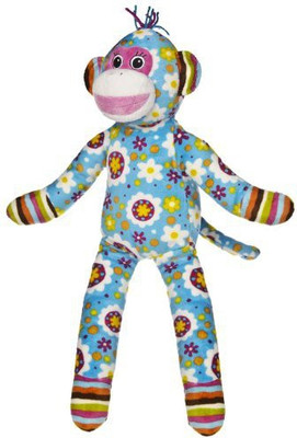 

Mary Meyer Sunny Print Pizzazz Sock Monkey 17" Plushmulticolored(Blue)