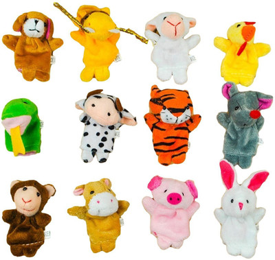 

Kuhu Creations Zodiac Velvet Educational Toy With Baby Tiger 12 Finger Puppets(Pack of 12)