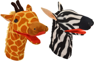 

Cuddly Toys Giraffe and Zebra Hand Puppets(Pack of 2)