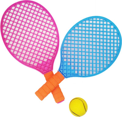 

Vaibhav Plastic Tennis Racket And Ball Sports Toy With 2 Colours Tennis Racquet
