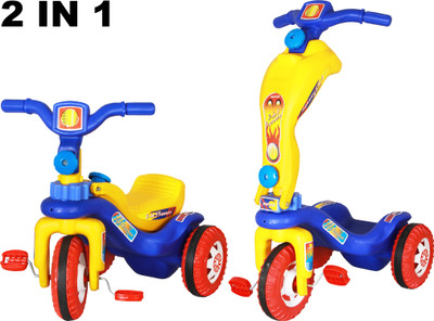 

Play Tool Scooty Cum Bike 2 In 1 LW-PI010 Tricycle(Blue, Red, Yellow), Multicolor