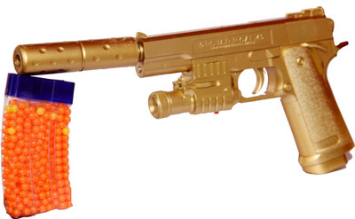 AM Enterprises Golden Air Gun with Bullets(Gold)
