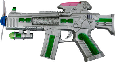 Aaryan Enterprise Space Gun With Sound Silver Colur And Light(Silver)