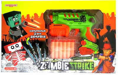 

Toys Bhoomi Rapid Fire Soft Bullet Gun With 2 Zombie Targets(Green)