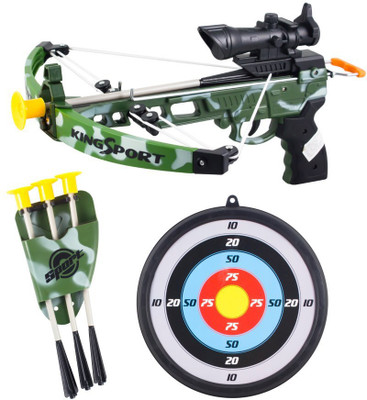

ToysBuggy Crossbow Real Shooting Arrows Gun Set with Target Pratice(Multicolor)