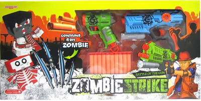 

Toys Bhoomi Rapid Fire Soft Bullet Gun With 4 Zombie Targets(Multicolor)