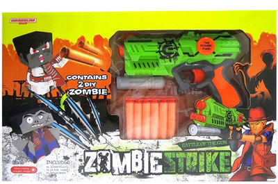 

Toys Bhoomi Rapid Fire Soft Bullet Gun With Zombie Targets(Green)