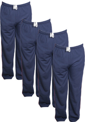 Indistar Solid Men Dark Blue Track Pants