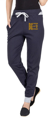 Campus Sutra Printed Women's Blue Track Pants