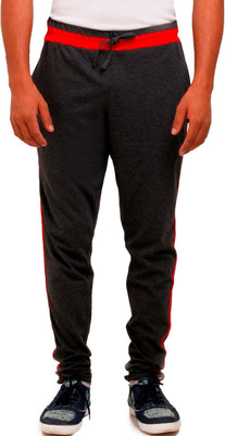 Vego Self Design Men Black Track Pants