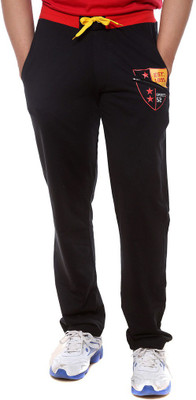 

Sports 52 Wear T1295 Solid Men's Black Track Pants, Black.red