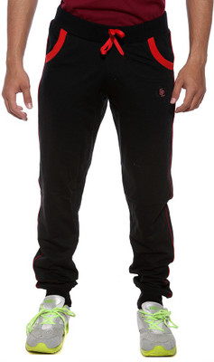Sports 52 Wear Solid Men's Black, Red Track Pants