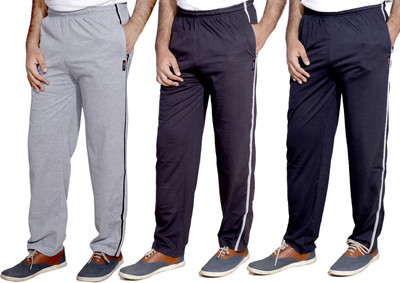 Indistar Solid Men Blue, Grey Track Pants
