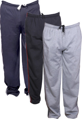 Indistar Solid Men Black, Grey Track Pants